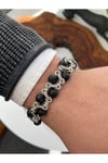 Dogal Zirkon Taşlı Ayarlanabilir Unisex Bileklik