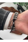 Dogal Zirkon Taşlı Ayarlanabilir Unisex Bileklik