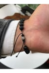 Dogal Zirkon Taşlı Ayarlanabilir Unisex Bileklik