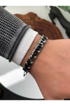 Özel Tasarım Hematit Taşlı Ayarlanabilir Unisex Bileklik