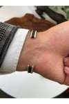 Özel Tasarım Hematit Taşlı Ayarlanabilir Unisex Bileklik