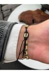 Özel Tasarım Zirkon Hematit Taşlı Ayarlanabilir Unisex Bileklik