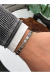Özel Tasarım Zirkon Hematit Taşlı Ayarlanabilir Unisex Bileklik