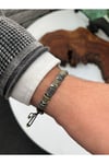 Özel Tasarım Zirkon Hematit Taşlı Ayarlanabilir Unisex Bileklik