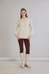 Sortie Collection424 - U.Kol Yırtmaçlı Basic Tshirt Bej