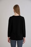Sortie Collection424 - U.Kol Yırtmaçlı Basic Tshirt Siyah
