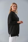 Sortie CollectionBisiklet Yaka İki İplik Basic Tunik Siyah