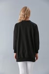  Sortie CollectionBisiklet Yaka İki İplik Basic Tunik Siyah