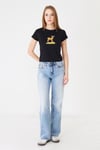  Sortie Collection680 - Geyik Baskılı T-Shirt Siyah