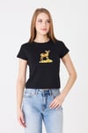  Sortie Collection680 - Geyik Baskılı T-Shirt Siyah