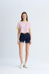 Çizgili Crop Tshirt Pembe