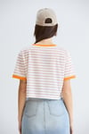 Çizgili Crop Tshirt Taş