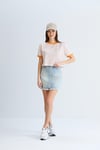 Çizgili Crop Tshirt Taş