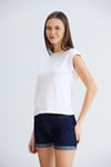 Duble Kollu Tshirt Beyaz