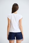 Duble Kollu Tshirt Beyaz