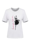  Sortie CollectionEteği Garnili Kız Baskılı Taşlı Tshirt Beyaz