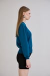 Sortie CollectionEteği Üç Düğmeli Sweatshirt Petrol