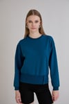 Sortie CollectionEteği Üç Düğmeli Sweatshirt Petrol
