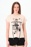 Sortie CollectionFermuarlı Baskılı Buluz Bej