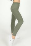 Fitilli Kumaş Basic Model Tayt Haki