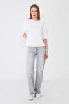  Sortie CollectionGöğüs Panelli Rahat Kalıp Basic Tshirt Ekru