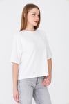  Sortie CollectionGöğüs Panelli Rahat Kalıp Basic Tshirt Ekru