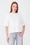  Sortie CollectionGöğüs Panelli Rahat Kalıp Basic Tshirt Ekru