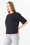  Sortie CollectionGöğüs Panelli Rahat Kalıp Basic Tshirt Siyah
