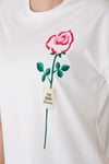  Sortie CollectionGül Baskılı Basic Tshirt Ekru