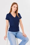  Sortie Collection547 - V Yaka Tshirt İndigo