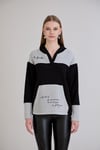 Sortie CollectionKanguru Cepli Triko Garnili Sweatshirt Siyah