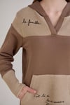 Sortie CollectionKanguru Cepli Triko Garnili Sweatshirt Kahverengi