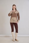 Sortie CollectionKanguru Cepli Triko Garnili Sweatshirt Kahverengi