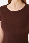  Sortie Collection619- Karpıuz kollu bürümcük tshirt Kahverengi