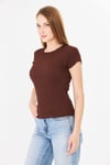  Sortie Collection619- Karpıuz kollu bürümcük tshirt Kahverengi