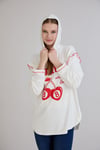 Sortie CollectionKiraz Baskılı Kapşonlu Sweatshirt Ekru