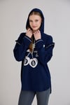 Sortie CollectionKiraz Baskılı Kapşonlu Sweatshirt İndigo