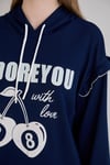 Sortie CollectionKiraz Baskılı Kapşonlu Sweatshirt İndigo