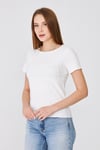  Sortie CollectionKorset Görünümlü Dikiş Detaylı Fitilli Basic Tshirt Beyaz
