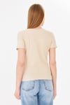  Sortie CollectionKorset Görünümlü Dikiş Detaylı Fitilli Basic Tshirt Bej