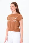  Sortie CollectionReglan Kollu Bluz Kahverengi