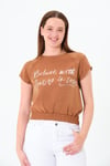  Sortie CollectionReglan Kollu Bluz Kahverengi