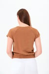  Sortie CollectionReglan Kollu Bluz Kahverengi