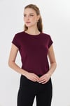 Sortie CollectionSerpme Taşlı Modal Tshirt Bordo
