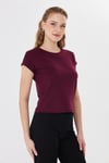  Sortie CollectionSerpme Taşlı Modal Tshirt Bordo