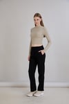 Sortie CollectionSimli Örme Pantolon Siyah