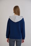 Sortie CollectionTriko Garnili Kapüşonlu Üç İplik Sweatshirt İndigo