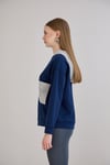 Sortie CollectionTriko Garnili Kapüşonlu Üç İplik Sweatshirt İndigo
