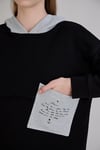 Sortie CollectionTriko Garnili Kapüşonlu Üç İplik Sweatshirt Siyah