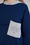 Sortie CollectionTriko Garnili Kapüşonlu Üç İplik Sweatshirt İndigo